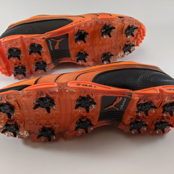 Puma Amp Cell Fusion SL Golf Shoes - Black/Vibrant Orange Size 11 (New) - Picture 7 of 10